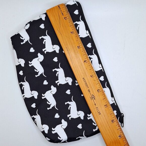 Dachshund Hotdog cosmetic bag zipper pouch carry case weiner dog - Picture 3 of 4